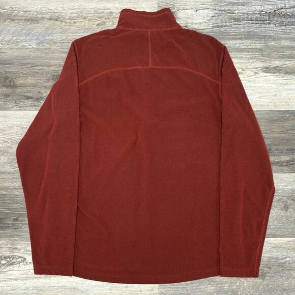 Eddie Bauer Brick Red Mens Large‎ Quarter Zip Mock Neck Knit Pullover Sweater - Picture 2 of 11